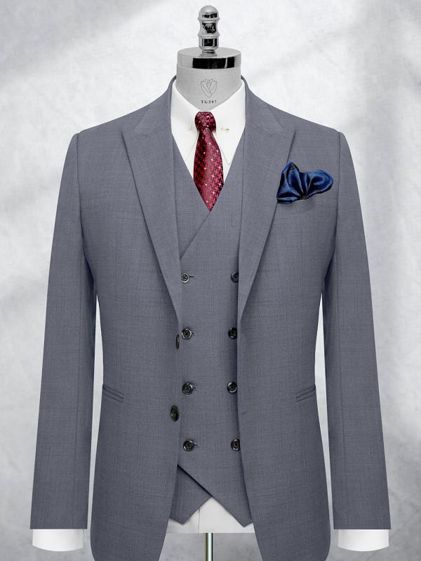 Bộ Suit Xám Denim Kẻ Sọc Ẩn Modern Fit TGS397